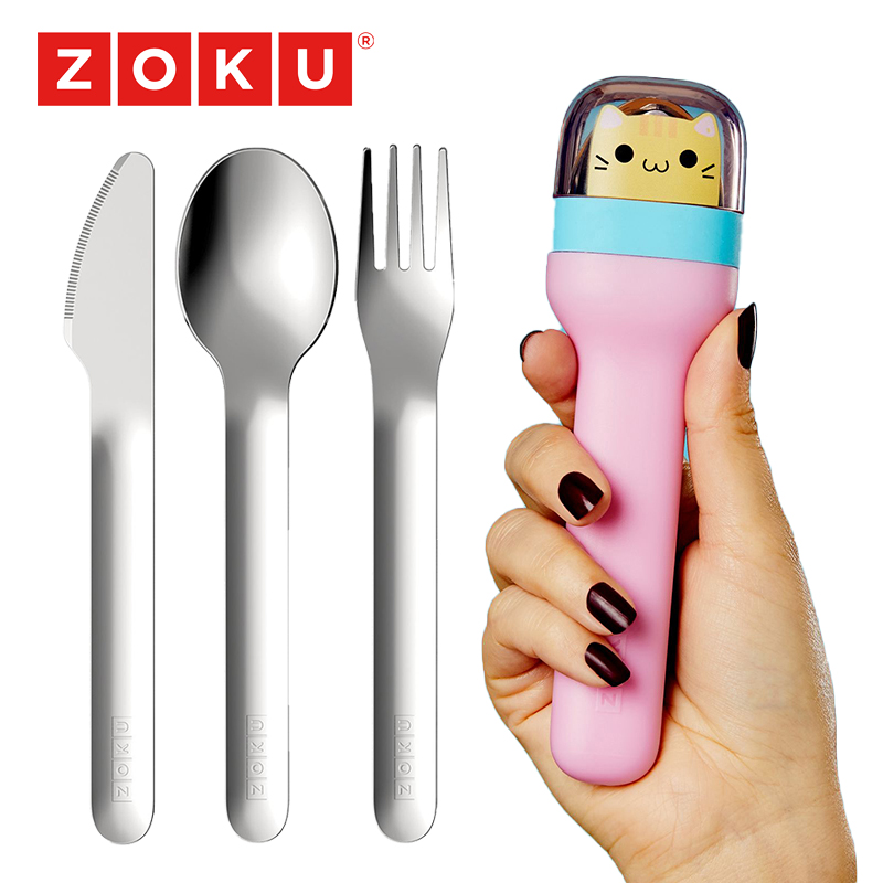 ZOKU 卡通外出餐具304不锈钢刀叉勺便携套装上班儿童成人学生餐具