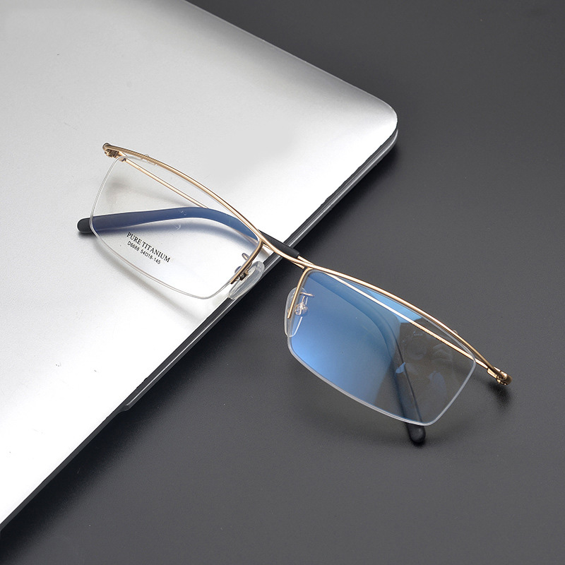 超轻一对细框近视眼镜架男可配眼睛框纯钛防蓝光电脑镜高度数6688