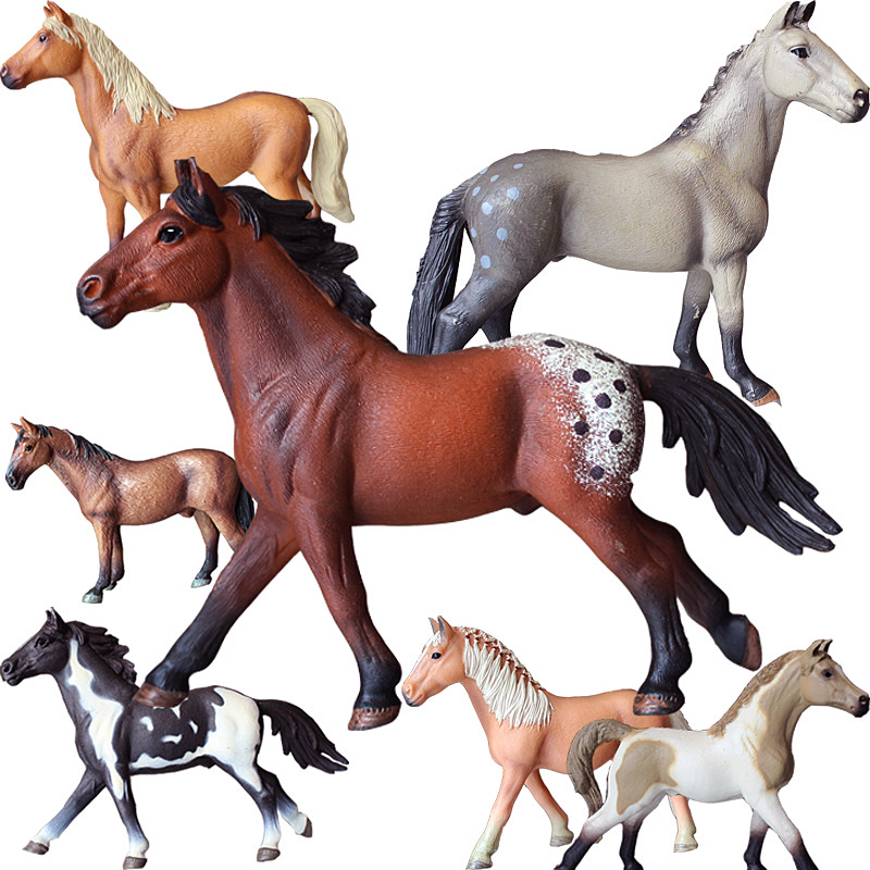 儿童玩具仿真动物牧场模型套装实心骏马夸特马汉诺威马静态马玩偶
