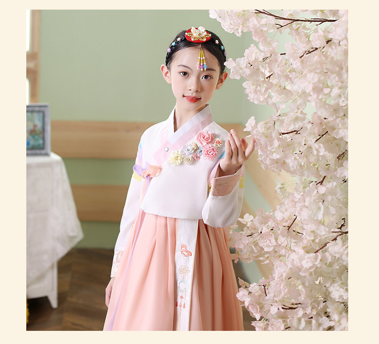 传统韩服春夏女童朝鲜族服小女孩公主裙少数民族舞蹈六一演出服新