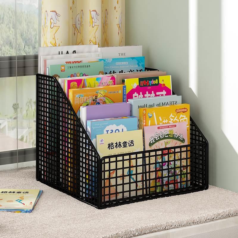 儿童书架绘本架宝宝图书收纳盒简易一体架飘窗床头桌面书本置物架