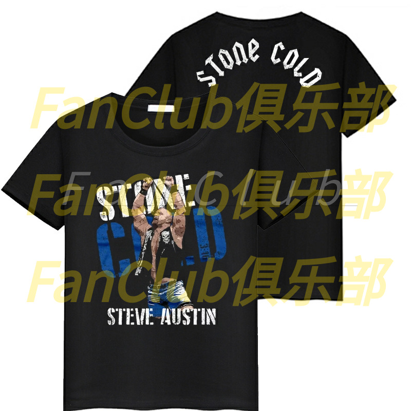 WWE新款WWE史蒂夫奥斯汀Stone Cold奥斯丁Steve Austin短袖T恤潮