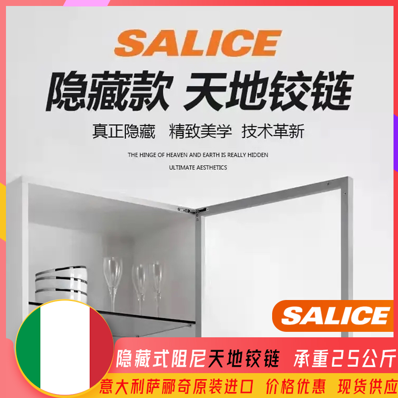 意大利萨郦奇salice橱柜衣柜铝框门25公斤隐藏阻尼Air天地铰链