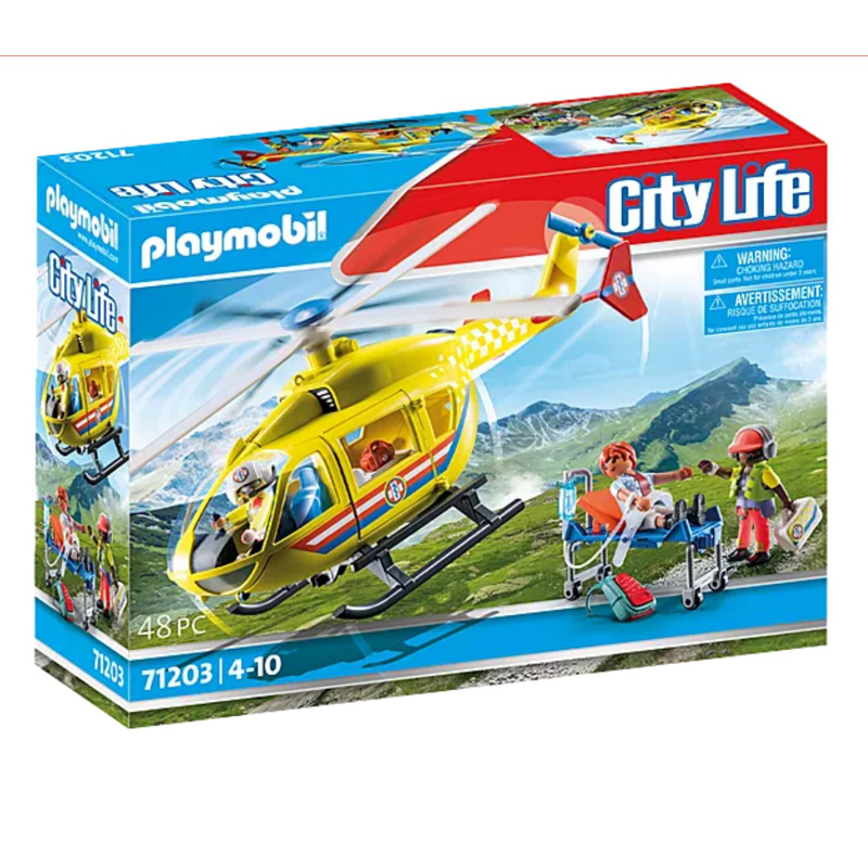 儿童生日礼物医院救护飞机摩比世界医生玩具直升机71203Playmobil