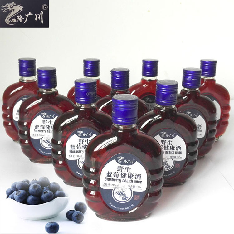 野生蓝莓酒伊春隆广川蓝莓健康酒冰酒志有蓝莓白兰地端午礼盒