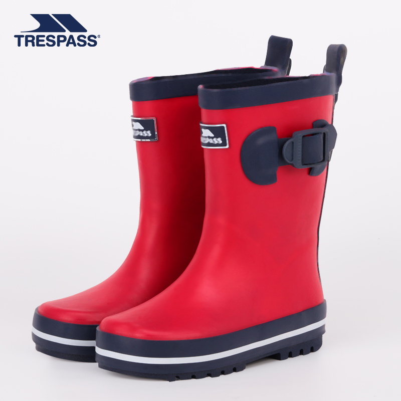trespass趣越冬季新品撞色橡胶英国户外运动儿童雨鞋