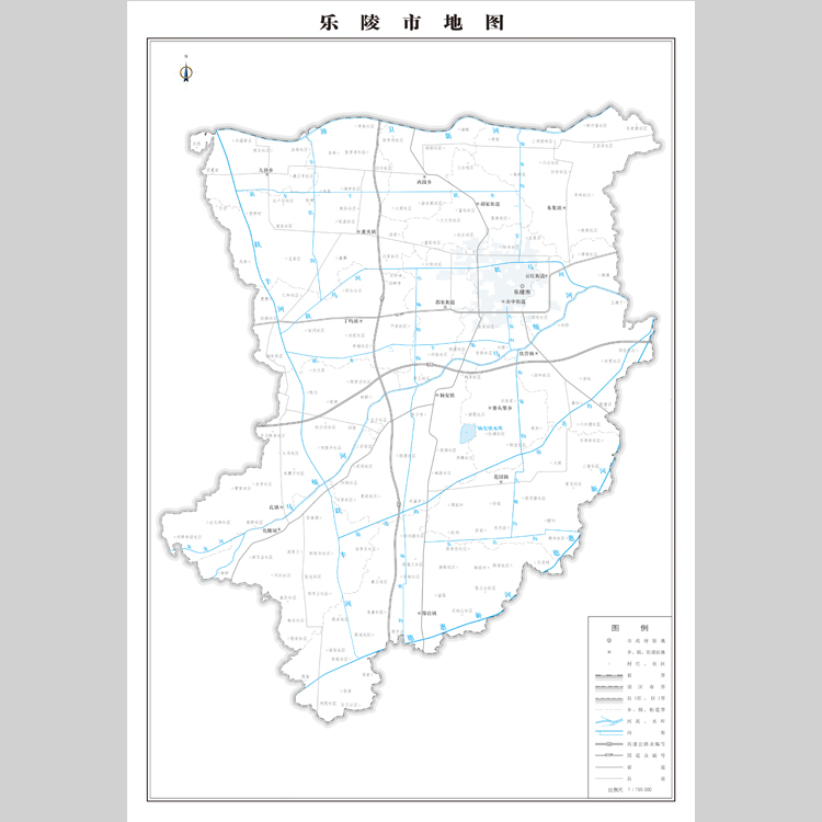 乐陵市地图电子版设计素材文件