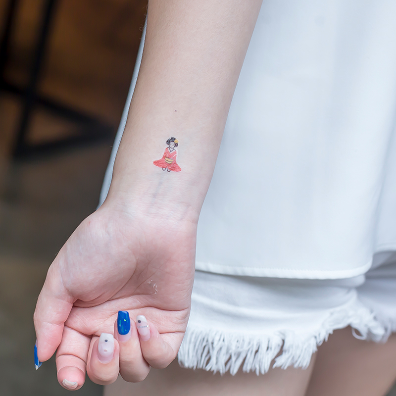 日式儿童纹身贴防水女持久可爱纹身贴少女卡通手臂小图案安全清新