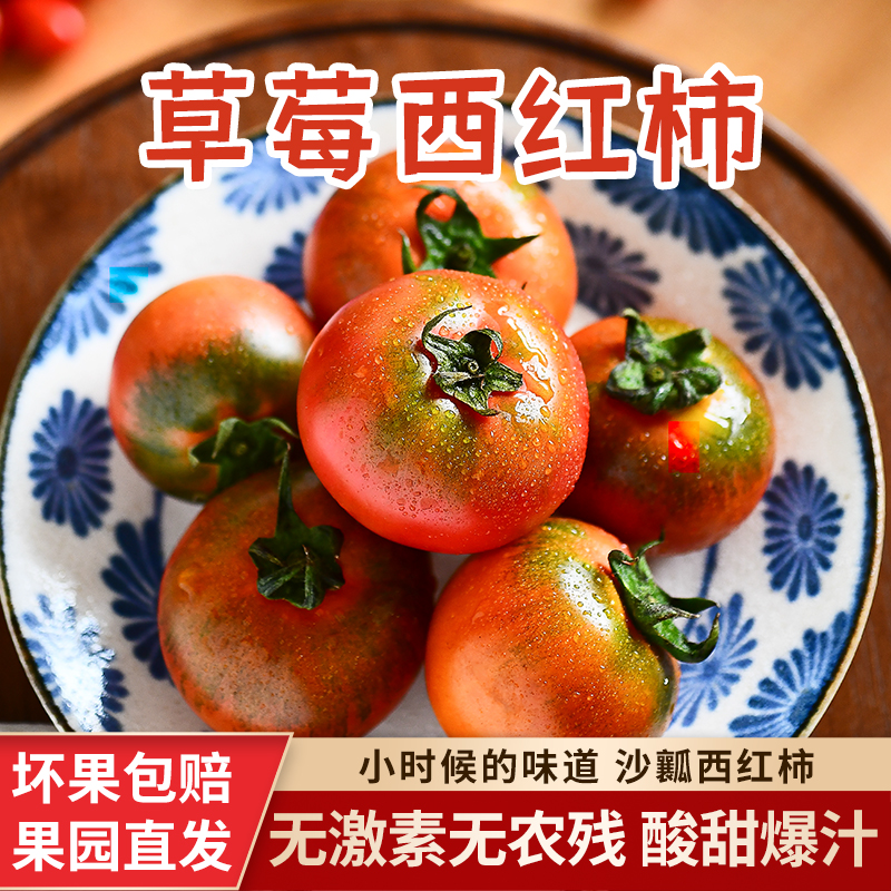 草莓西红柿生吃铁皮柿子孕妇非转基因农家自然熟新鲜水果番茄蜂柿