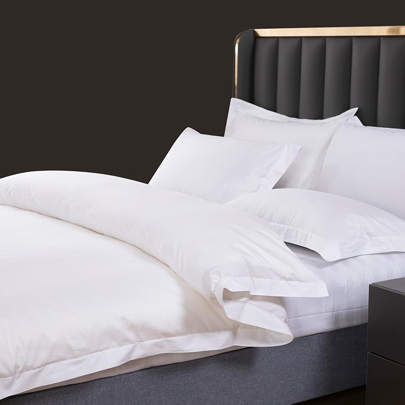酒店床上用品四件套床单被套布草专用纯棉白色五星级宾馆民宿床品