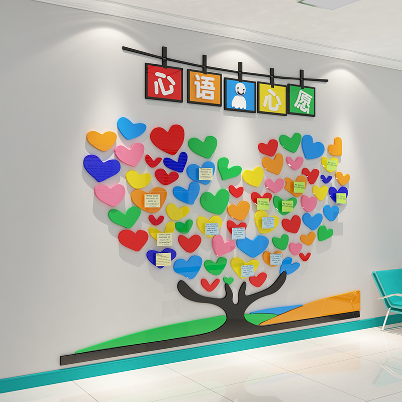 心许愿树儿童医院科室护士站文化墙贴背景心理咨询室装饰布置挂图
