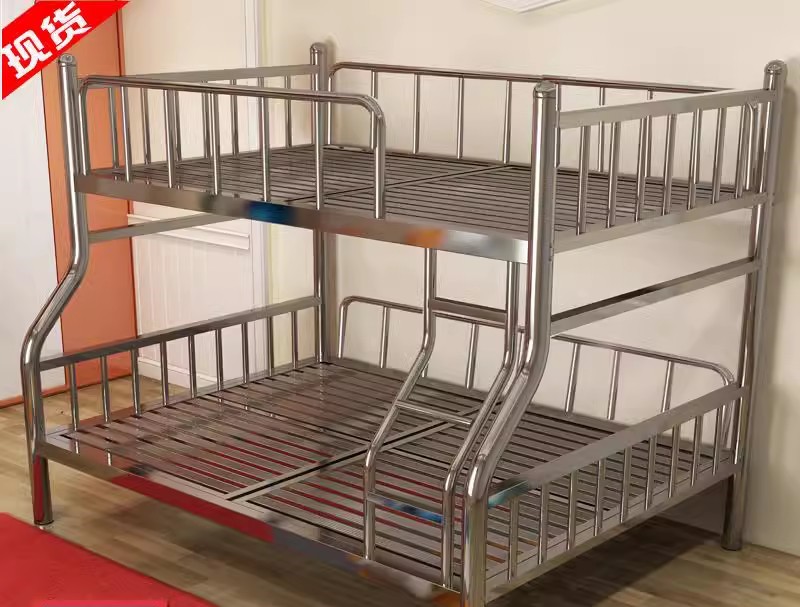不锈钢上下铺床304双层床高低子母床1.8米双人床大人家用加厚铁架