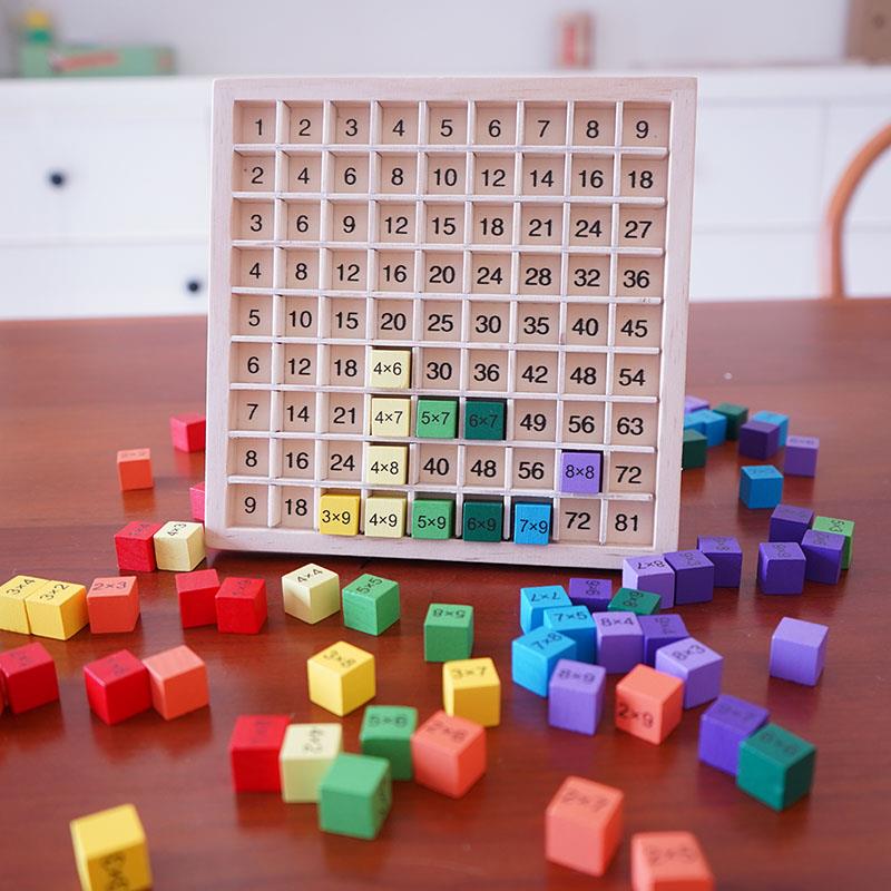 儿童木质数字九九乘法口诀表3-6-9岁早教用启蒙教具拼图积木玩具