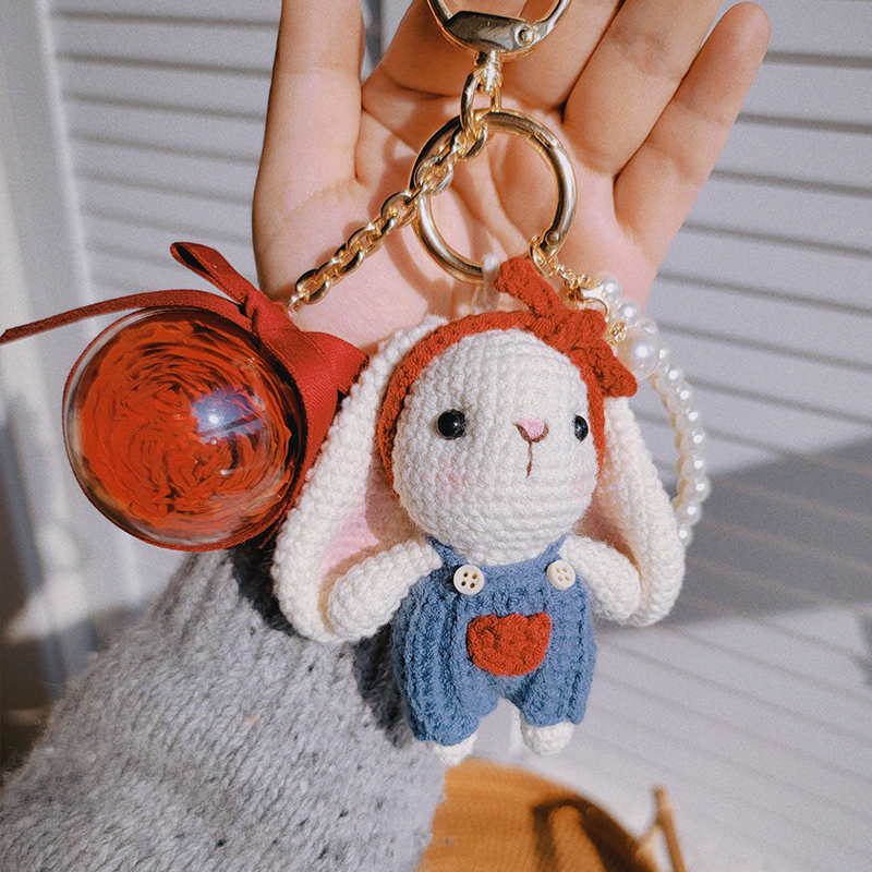 手工编织针织成品挂件汽车钥匙扣兔子包包挂饰玩偶公仔女新年礼物