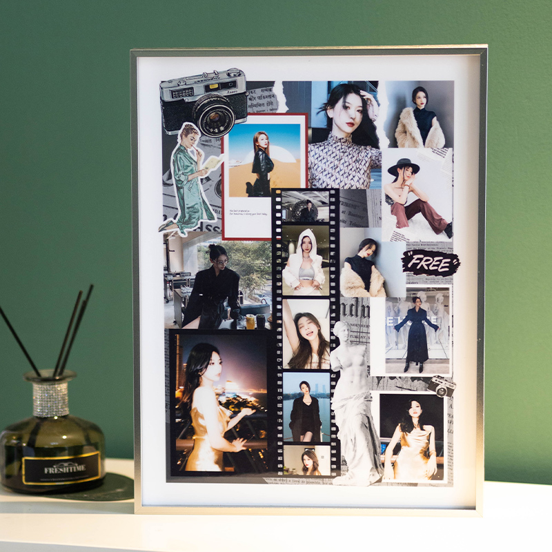 洗照片做成相框挂墙定制打印拼接照片情侣创意高级感个性礼物制作