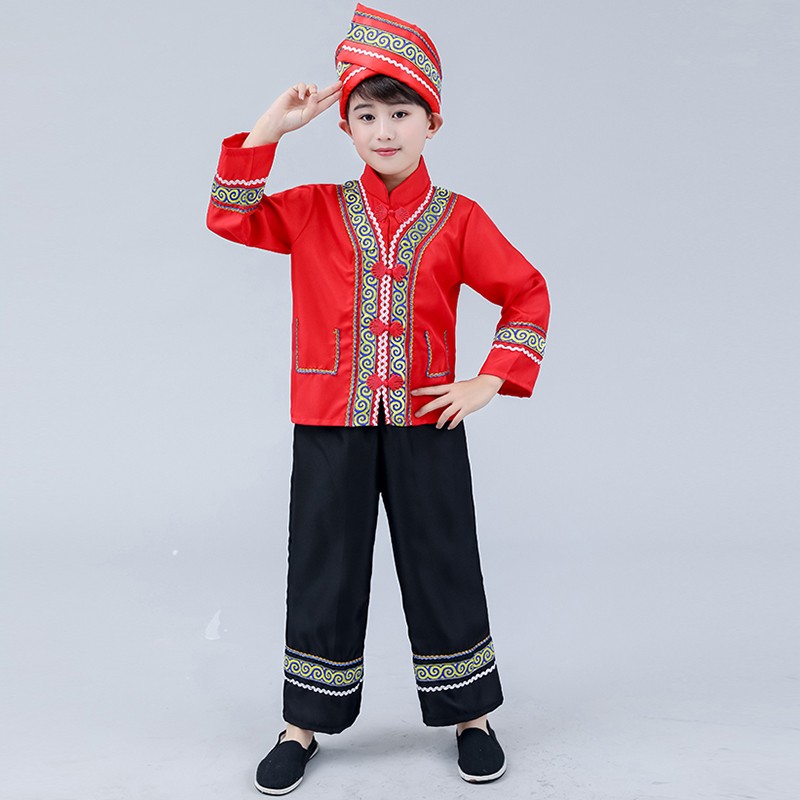 今年流行少数民族服装儿六女孩服季佤族苗族男童童一幼儿合唱演出