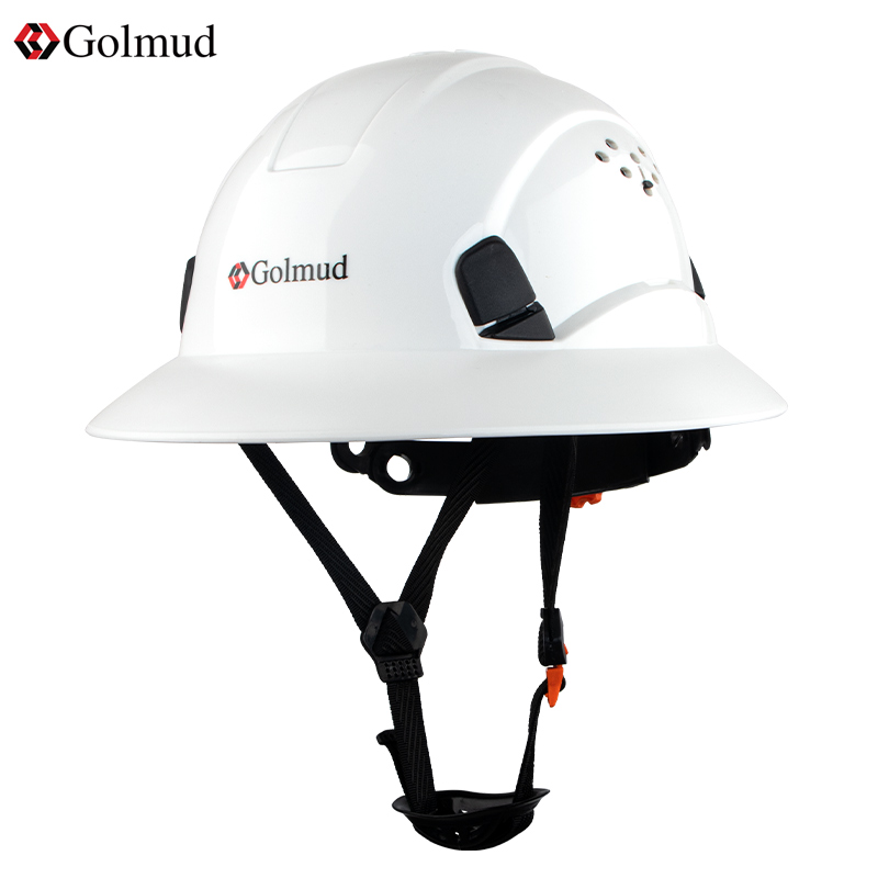 哥尔姆安全帽ABS工地透气领导防砸防撞白色头盔工程工人帽子GM732