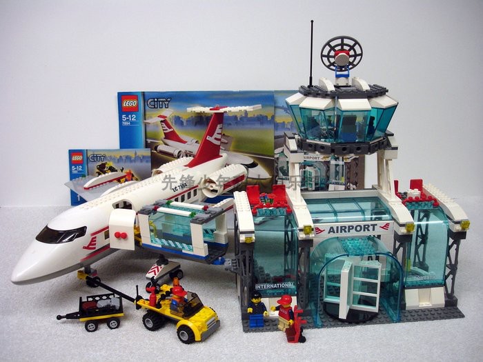 LEGO 7894 乐高拼装积客机与航站楼 2006年绝版男孩益智玩具收藏