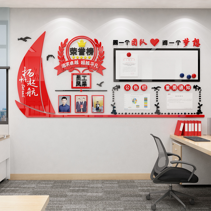 企业文化公司员工天地风采照片团队销售业绩办公室装饰荣誉展示墙