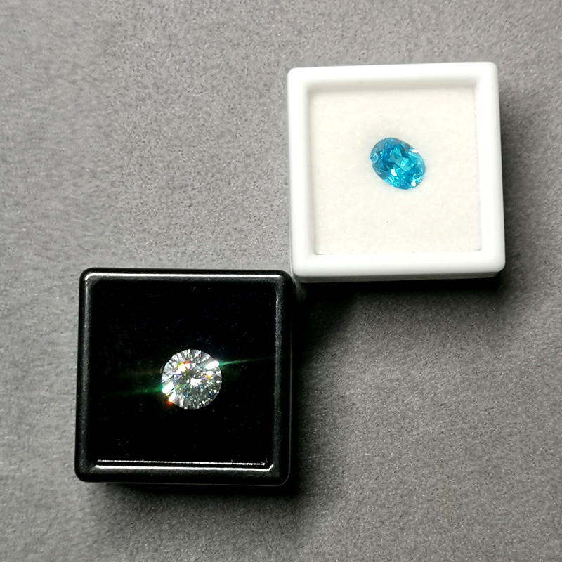 正方形裸石盒展示盒宝石盒子彩宝钻石保护盒收纳盒包装送礼盒精致
