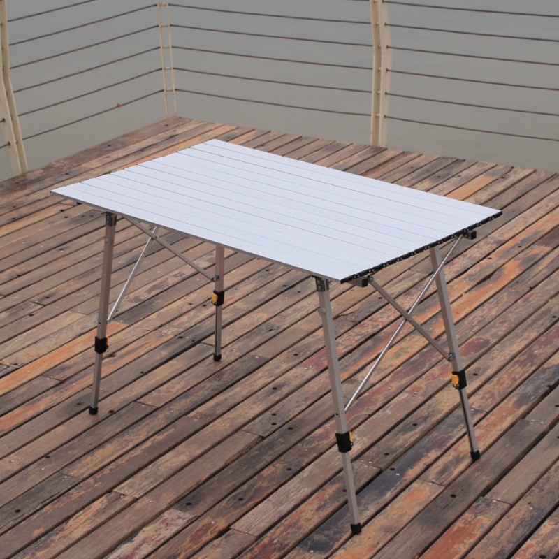 户外折叠桌子 可调节高度铝合金便携式野餐桌烧烤桌椅套装宣传桌