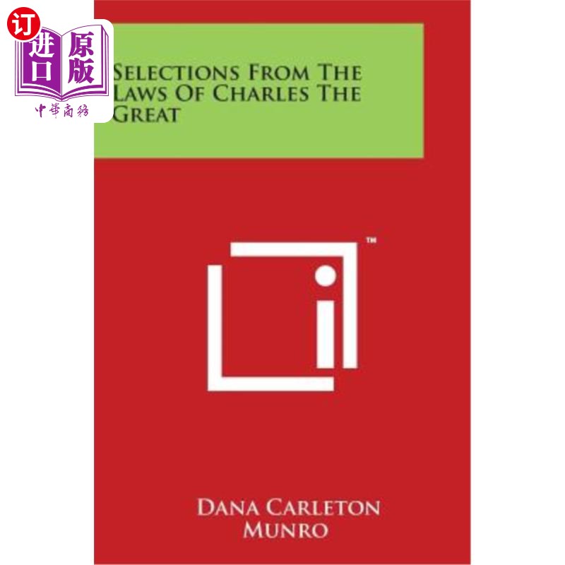 海外直订Selections from the Laws of Charles the Great 查尔斯大帝律法选集