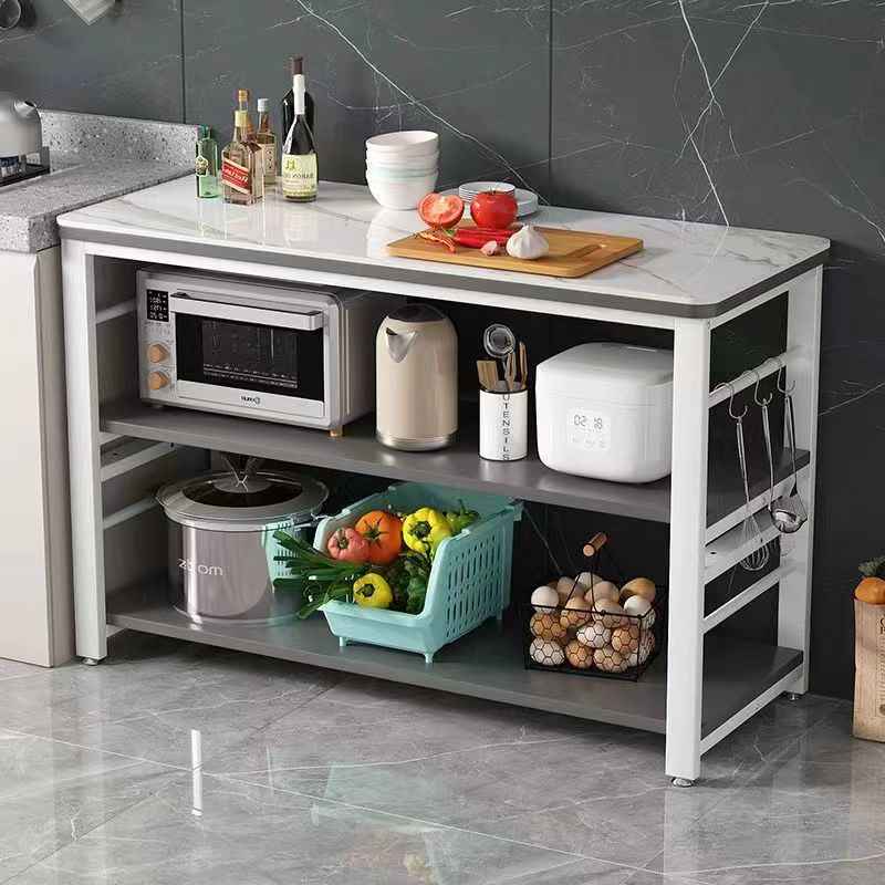 厨房置物架落地多层多功能岩板台面收纳简易切菜桌厨房架子置物架