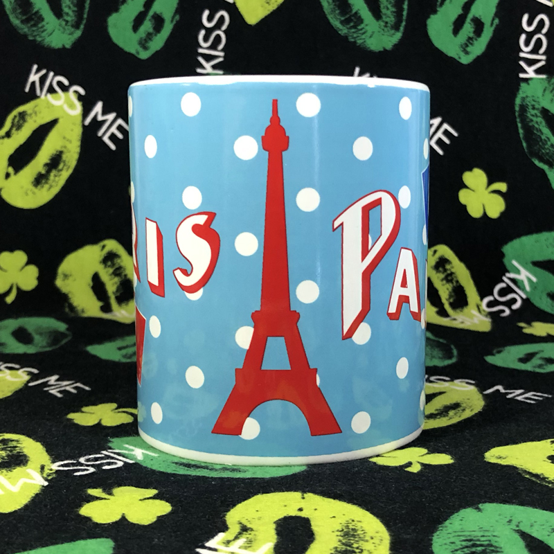 外贸原单卡通法国巴黎Paris埃菲尔铁塔陶瓷杯马克杯水杯咖啡杯子