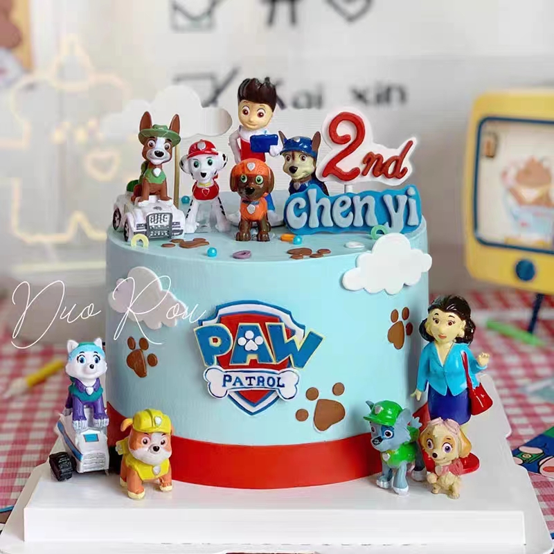 狗狗队蛋糕装饰摆件甜品台儿童卡通莱德阿奇模型烘焙网红情景装扮