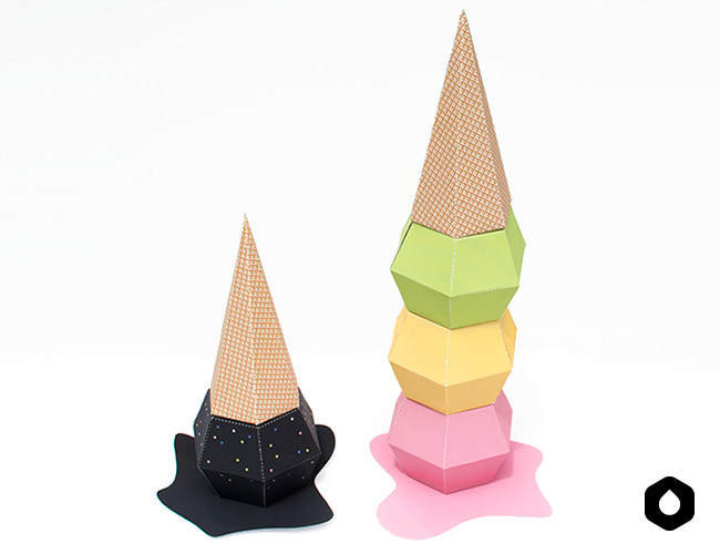 冰淇淋冰糕雪糕冰激凌3d立体纸模型DIY手工制作儿童益智折纸玩具