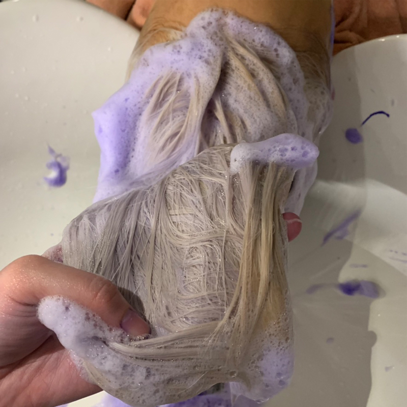 MOETA头发漂发后去p黄移黄抗黄漂色褪色专用紫色洗发水护色膏白色