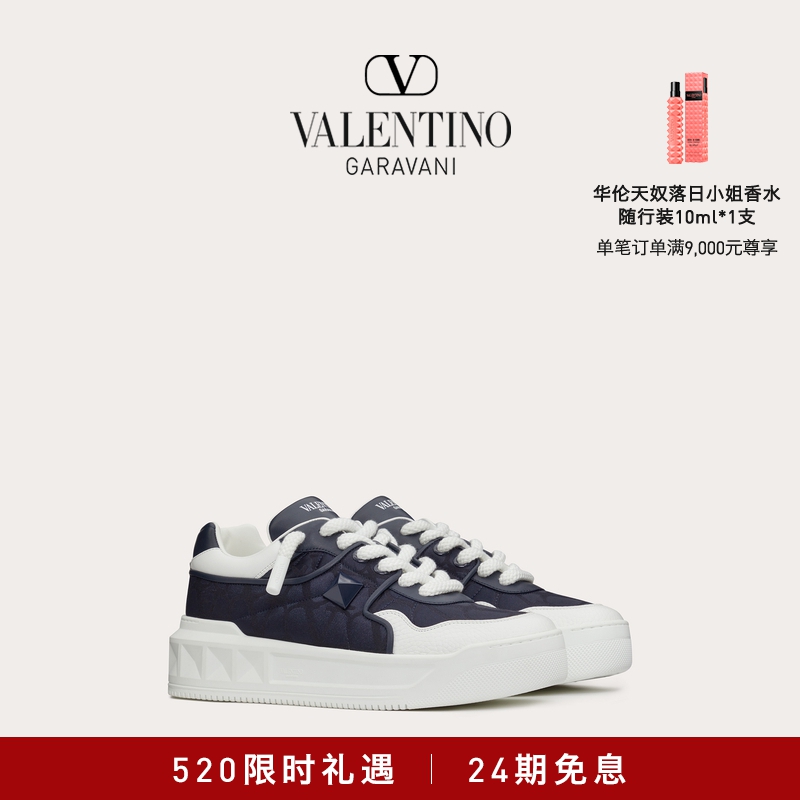 【新品】华伦天奴VALENTINO男士ONE STUD XL V标志印花羊皮运动鞋