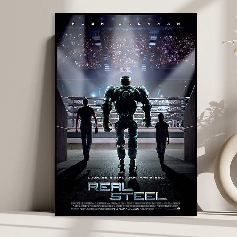 Real Steel 铁甲钢拳 电影海报装饰画个性儿童房床头主题酒店挂画