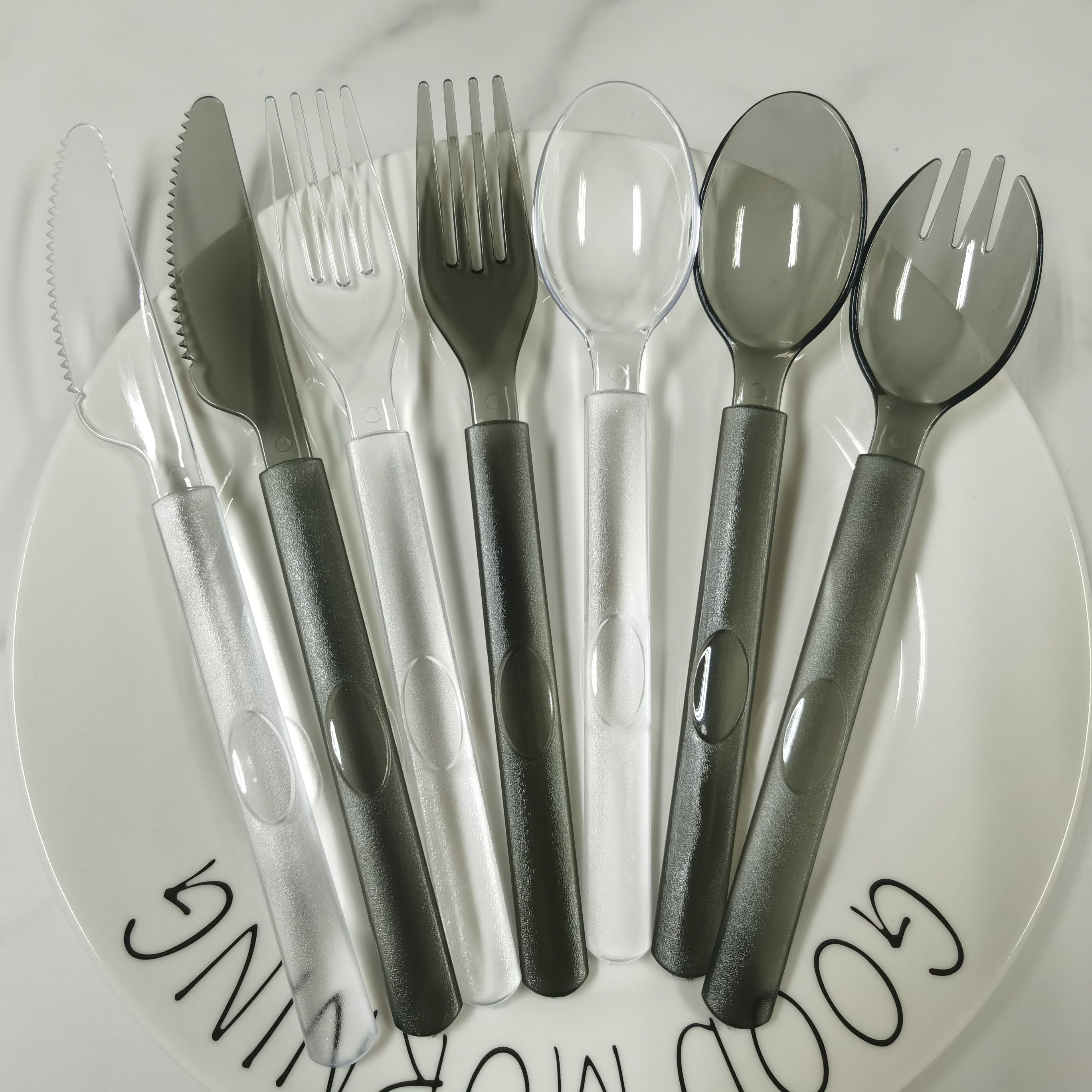 一次性PS塑料水果捞西瓜加厚硬勺子纸巾手套牙签商用餐具包刀叉勺