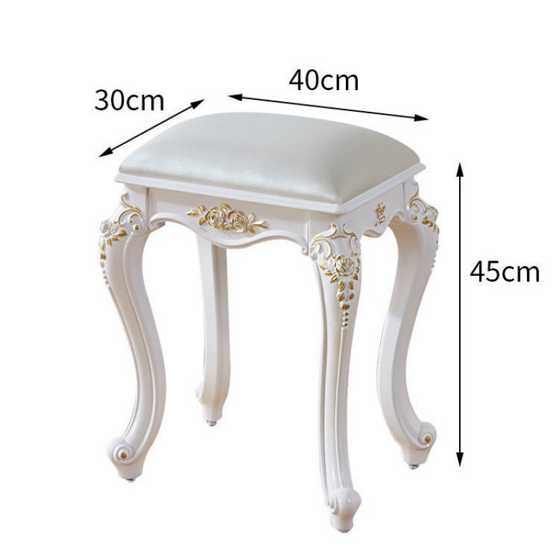 梳妆凳欧式美式梳妆台凳子化妆凳软包小方椅公主卧室美甲凳古筝凳