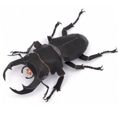儿童手工折纸DIY拼装立体3D纸质模型仿真昆虫黑色甲虫甲壳虫制作