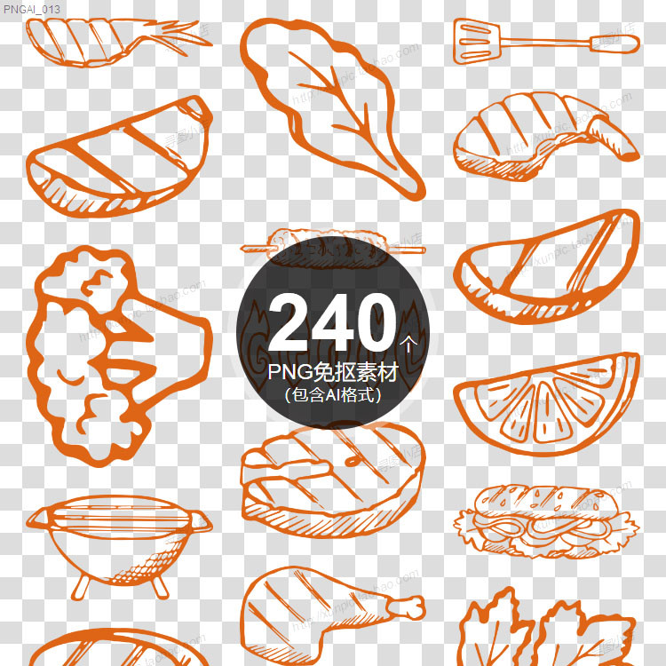 美食简笔画卡通线条食物图标icon png免扣图片 矢量ai图片 菜品