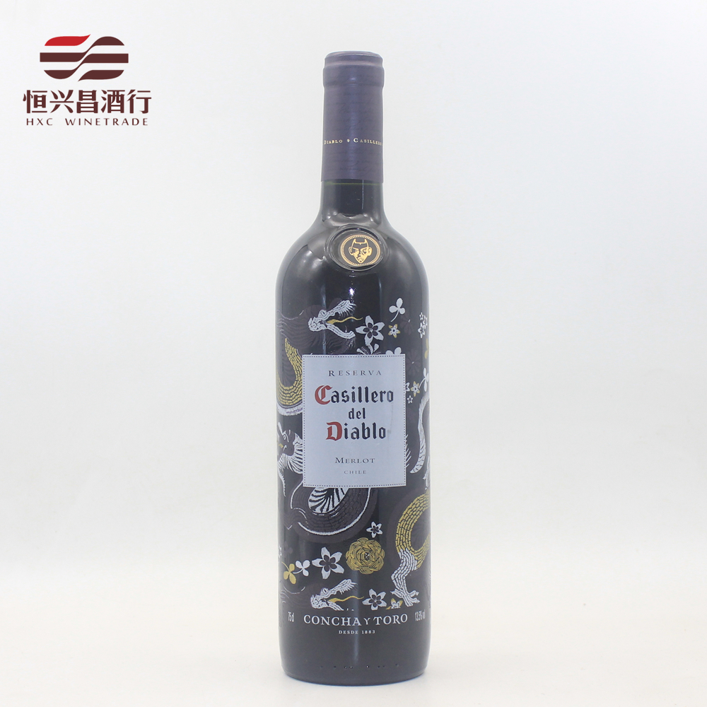 智利 红魔鬼尊龙 梅洛干红葡萄酒 750ml 中央山谷产区 进口葡萄酒