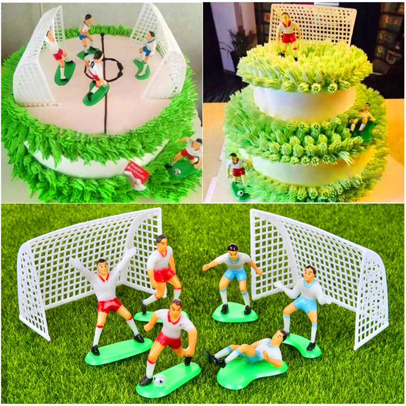 足球场蛋糕装饰摆件生日情景足球小子创意烘焙装扮品配件2019新款
