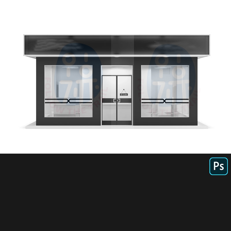 店面门店橱窗展示贴图样机LOGO门头招牌场景效果图模板PS设计素材