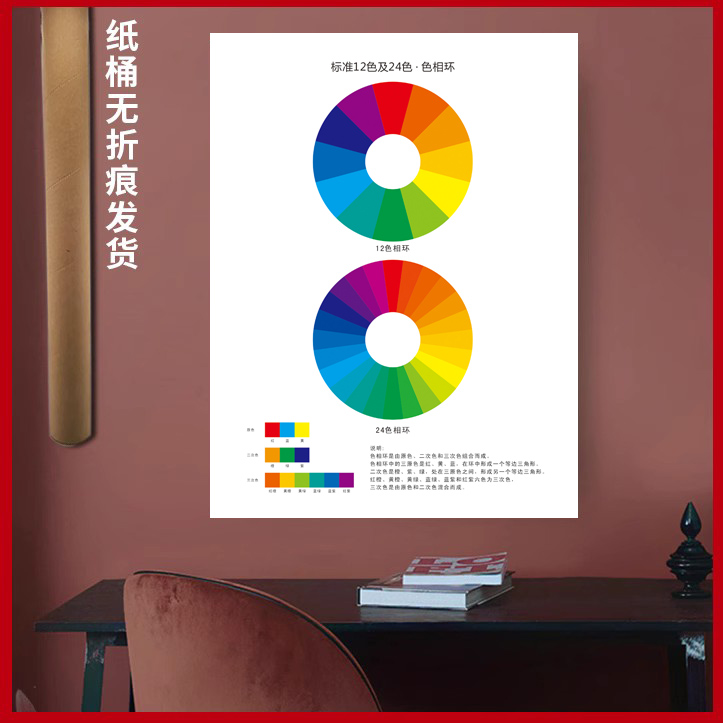 标准12色环 24色相环 色卡 色谱大色环 认识色彩原理美术设计调色
