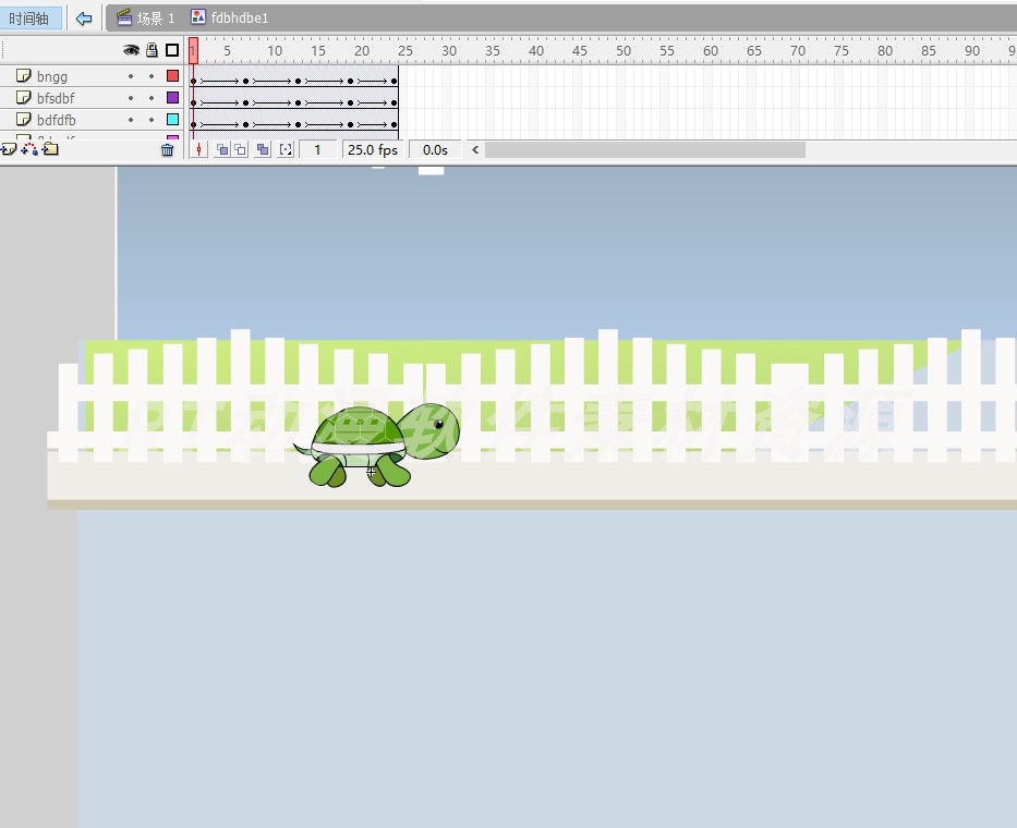 动物运动011卡通乌龟在城市路面爬行动画矢量fla源文件AN及flash