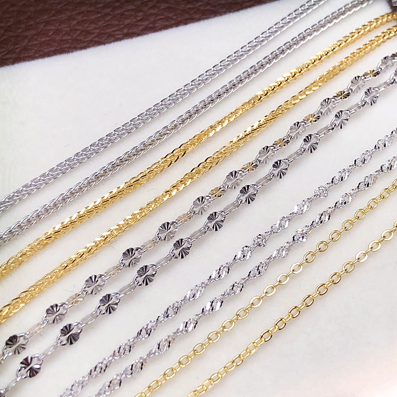 多种款式S925纯银链子项链 短款银链 搭配珍珠吊坠