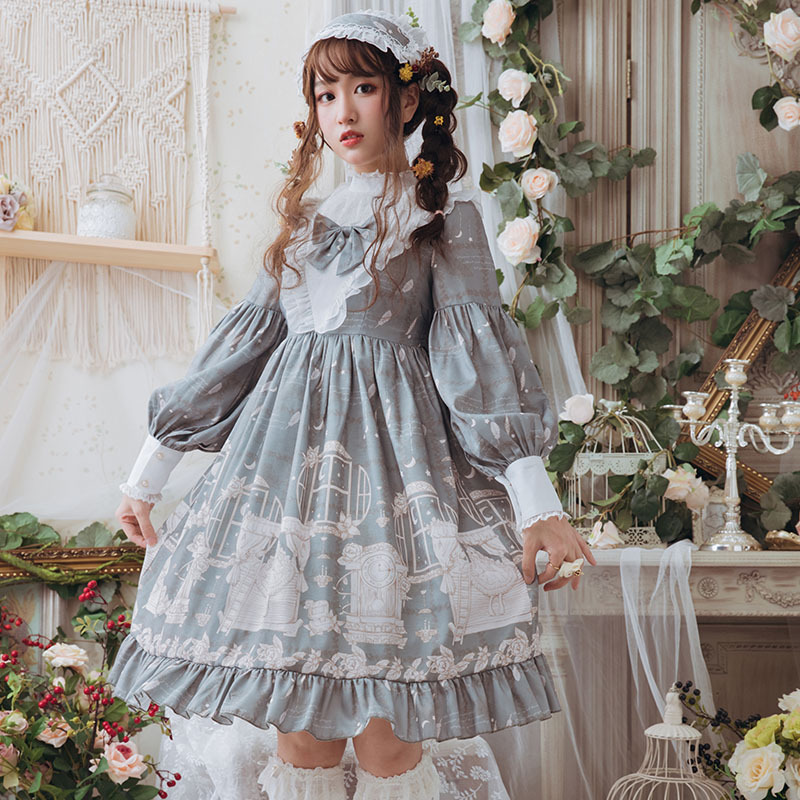 豌豆姬的考验Lolita原创OP公主裙甜美可爱荷叶边洛丽塔洋装连衣裙