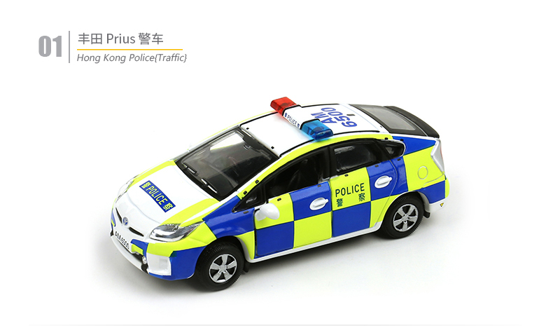 Tiny微影1/64合金车 POLICE CAR 丰T田普锐斯香港警车模型AM6500