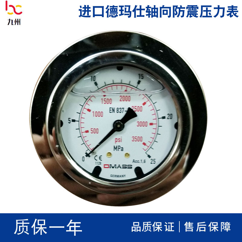 海天注塑机配件耐震压力表0-60mpa德国进口德玛仕泵车轴向压力表
