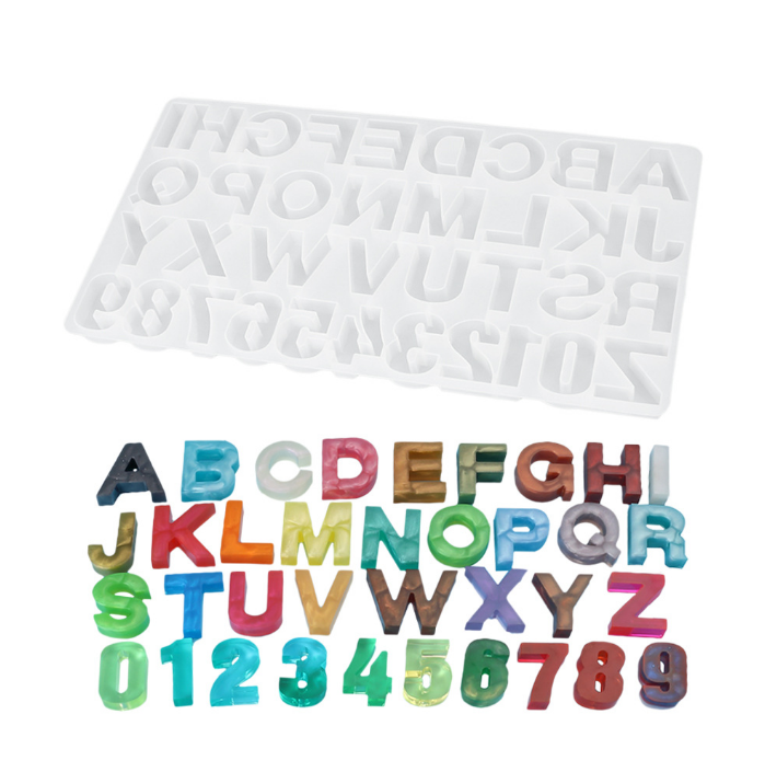 大数字字母硅胶模具滴胶钥匙扣模具小号数字字母停车牌手工制作