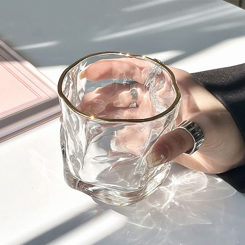 扭扭杯网红折纸杯炫彩威士忌酒杯异形杯子玻璃杯ins高颜值喝水杯
