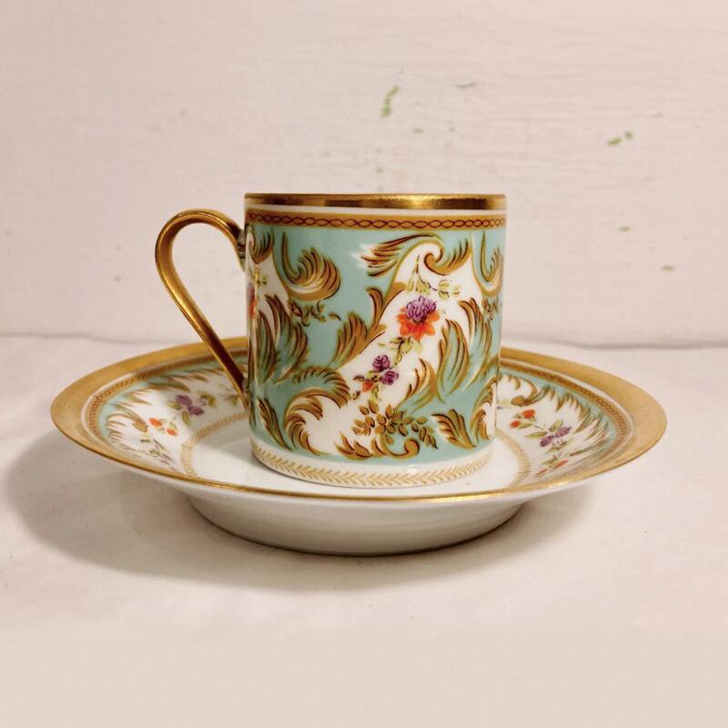 包邮 中古款法国利摩日瓷器Paul Pastaud法式摩卡咖啡杯