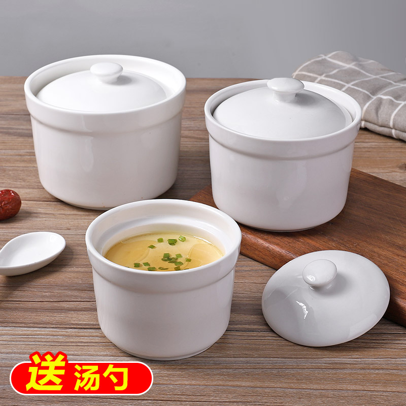 陶瓷隔水炖盅家用带盖炖燕窝鸡蛋羹汤盅炖罐专用蒸蛋碗煲汤小炖盅